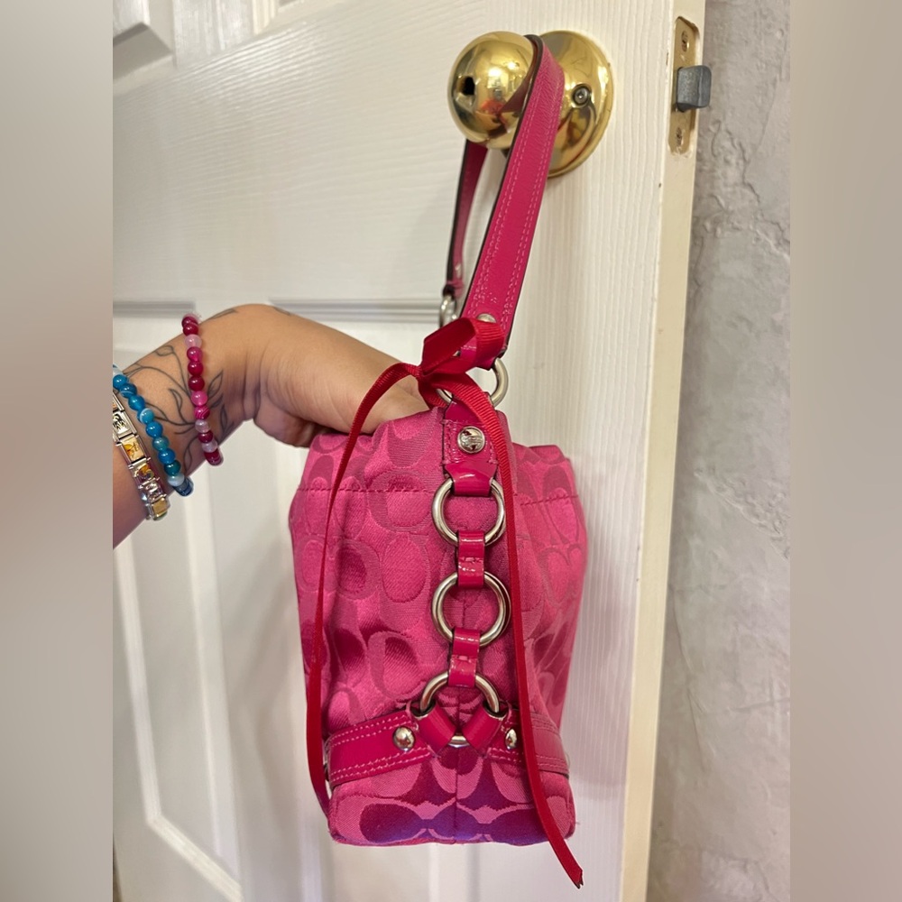 đź©·2010 Vintage Coach Signature Demi Carly hobo Shoulder Bag/Wristletđź©· - Picture 2 of 9